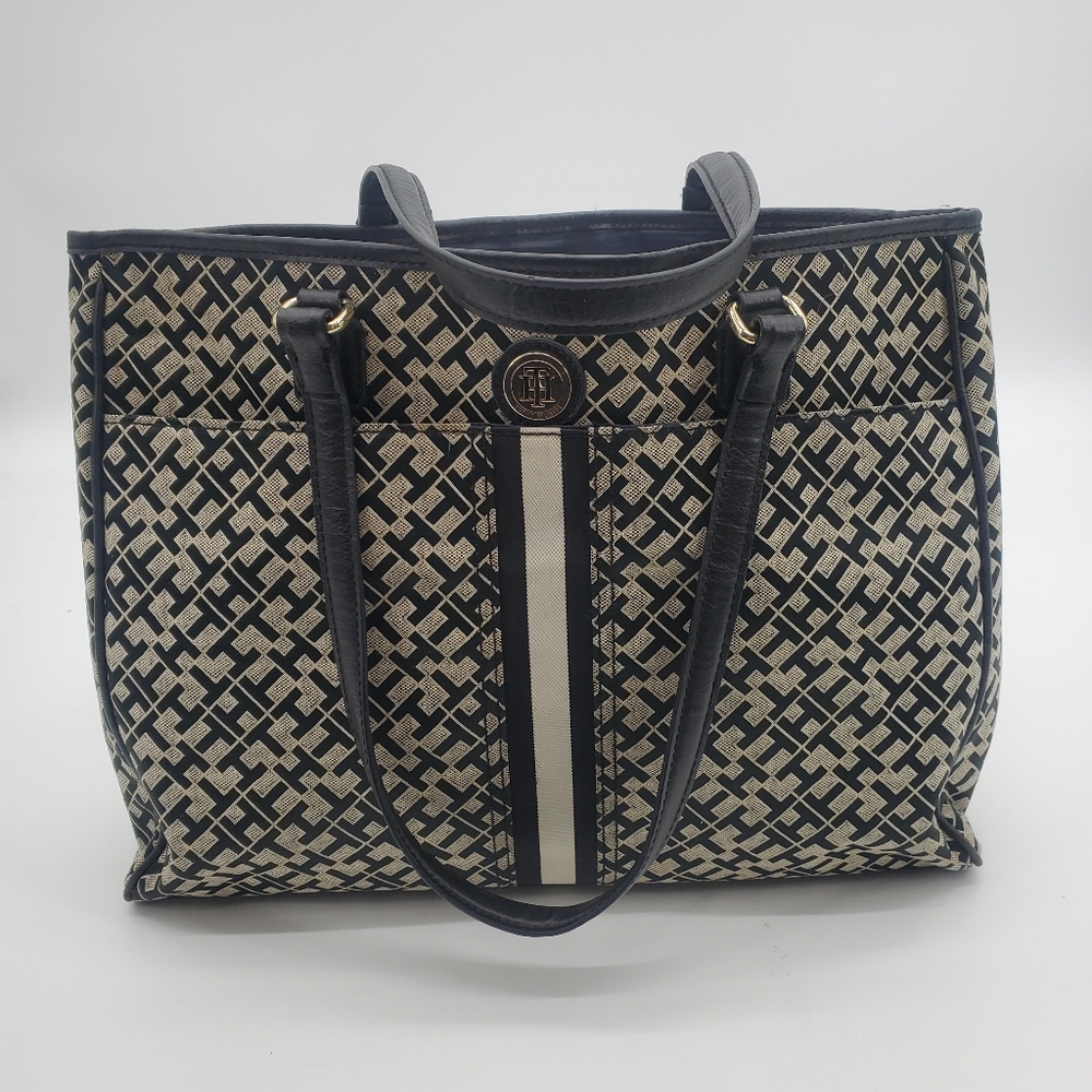 Tommy Hilfiger Monogram Laptop Work Diaper Bag Gem